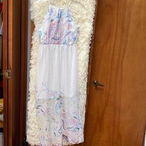 IZ Byer’s Girl’s Floral White Maxi Dress. Size 12